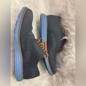 COLE HAAN Men's 8 ZERO ORIGINAL GRAND Navy Ink Pacific Wingtip Shoes C29773.